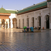 Qarawiyyin Mosque, courtyard, entrance to prayer hall on right