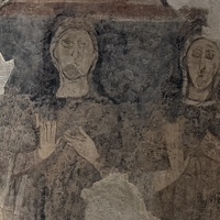 Torba, convent tower, west wall, detail of nuns