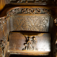 Toledo Cathedral, misericord with two sculptors at work