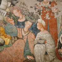 Triumph of Death fresco, detail of women at lower right