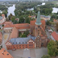 Brandenburg Cathedral, aerial view