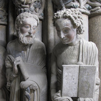 Santiago de Compostela, Portal of Glory, jambs detail (mid-restoration)