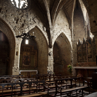 Church of Sant Llorenç, interior with retable of St. Lucia on the right