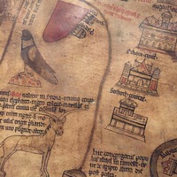 Hereford mappa mundi facsimile, pathway through the Red Sea