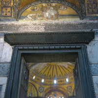 Hagia Sophia, inner narthex, curtain hooks above Royal Door