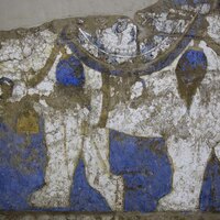 Afrasiab Museum, painted chamber, south wall, detail