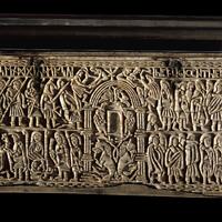 British Museum, Franks Casket, back with Titus capturing Jerusalem