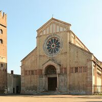 San Zeno, Verona, with abbey tower at left